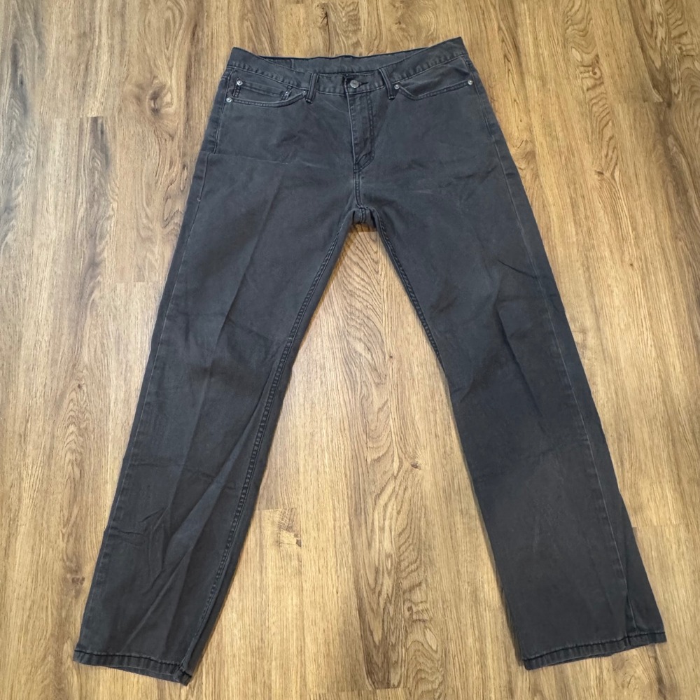 Levis 514 Straight Fit Jeans Mens 36x32 Charcoal Gray Denim Pants CW-3415